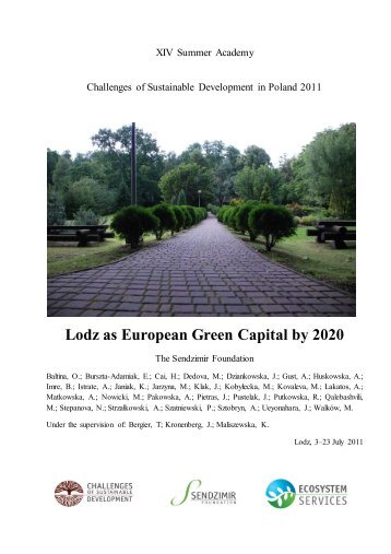 Lodz as European Green Capital by 2020