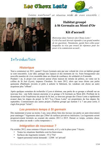 Kit d'Accueil - PDF - Les Choux Lents