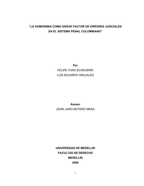 la homonimia como grave factor de errores judiciales