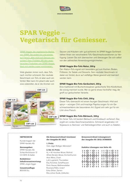 SPAR Schweiz - Magazin 07/12