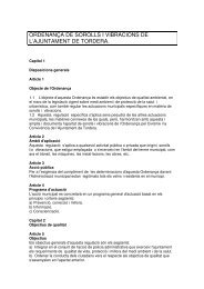 Ordenança reguladora de sorolls i vibracions - Ajuntament de Tordera