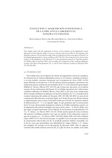 evolución y adquisición fonológica de la fricativa labiodental sonora ...