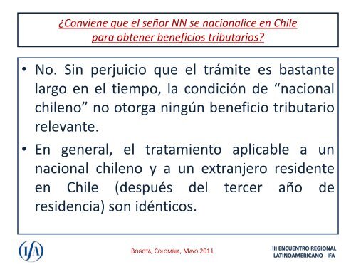 TRIBUTACIÓN DE EXPATRIADOS EN CHILE Caso ... - IFA Costa Rica