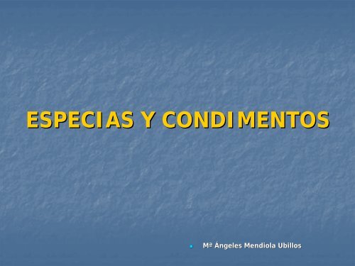 ESPECIAS Y CONDIMENTOS - OCW UPM