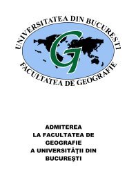 admiterea la facultatea de geografie a universităţii din bucureşti