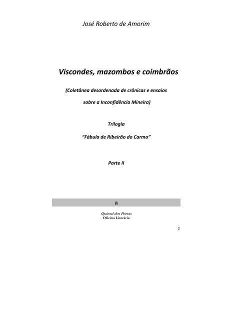 Viscondes, mazombos e coimbrãos - Quintal dos Poetas