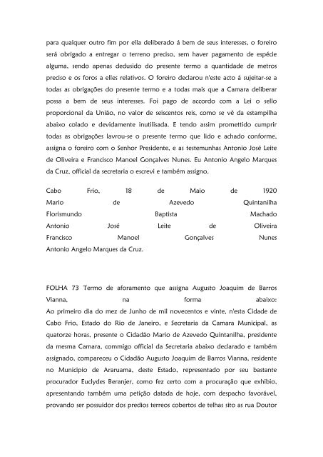 Folha 10 Termo de aforamento que assigna Dª ... - Paleografia