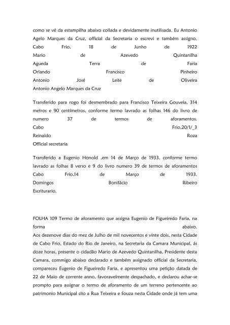 Folha 10 Termo de aforamento que assigna Dª ... - Paleografia