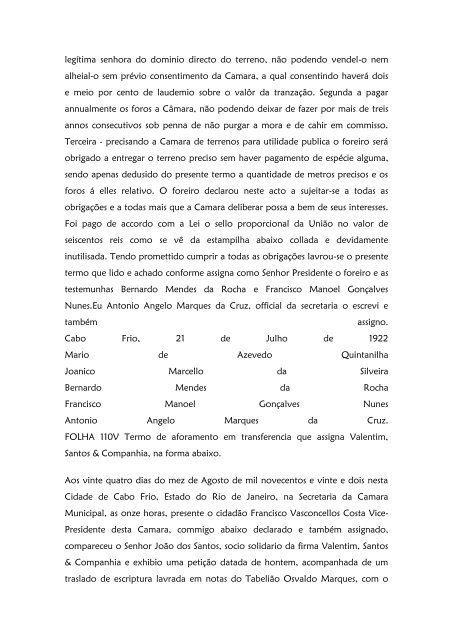 Folha 10 Termo de aforamento que assigna Dª ... - Paleografia