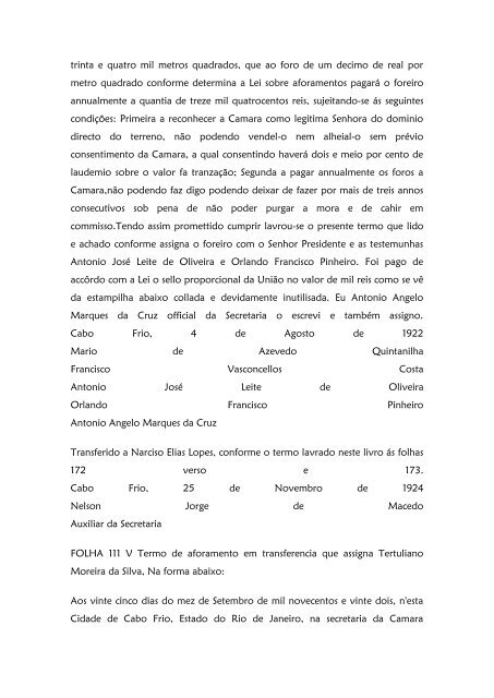 Folha 10 Termo de aforamento que assigna Dª ... - Paleografia