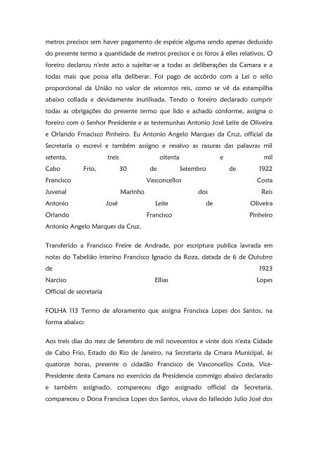 Folha 10 Termo de aforamento que assigna Dª ... - Paleografia