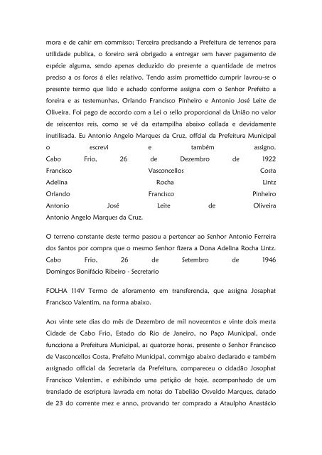 Folha 10 Termo de aforamento que assigna Dª ... - Paleografia