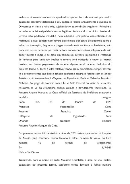 Folha 10 Termo de aforamento que assigna Dª ... - Paleografia