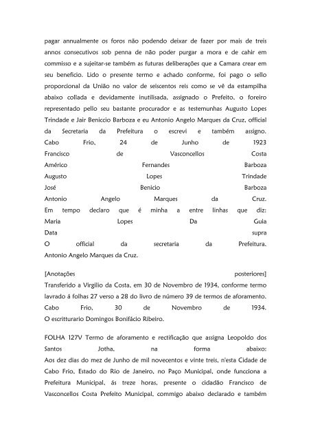 Folha 10 Termo de aforamento que assigna Dª ... - Paleografia