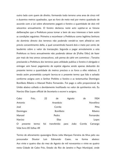 Folha 10 Termo de aforamento que assigna Dª ... - Paleografia