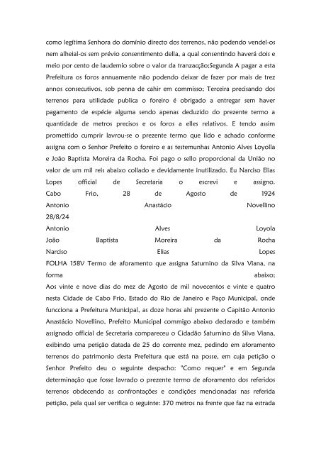 Folha 10 Termo de aforamento que assigna Dª ... - Paleografia