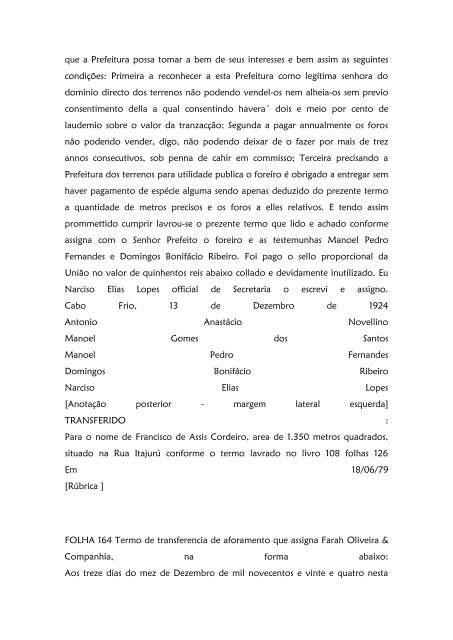 Folha 10 Termo de aforamento que assigna Dª ... - Paleografia