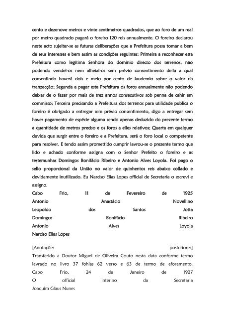 Folha 10 Termo de aforamento que assigna Dª ... - Paleografia