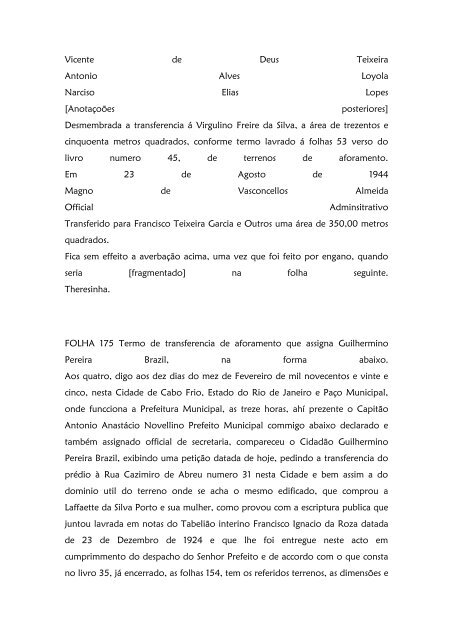 Folha 10 Termo de aforamento que assigna Dª ... - Paleografia