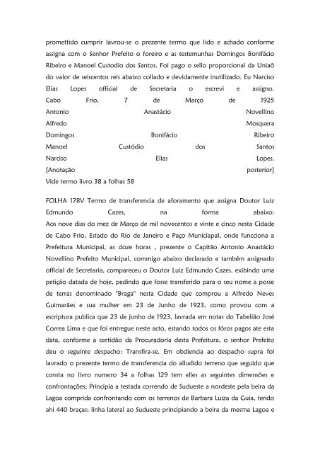 Folha 10 Termo de aforamento que assigna Dª ... - Paleografia