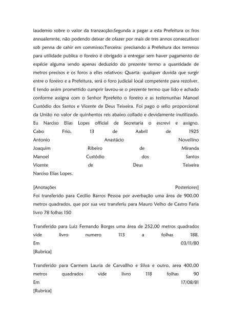 Folha 10 Termo de aforamento que assigna Dª ... - Paleografia