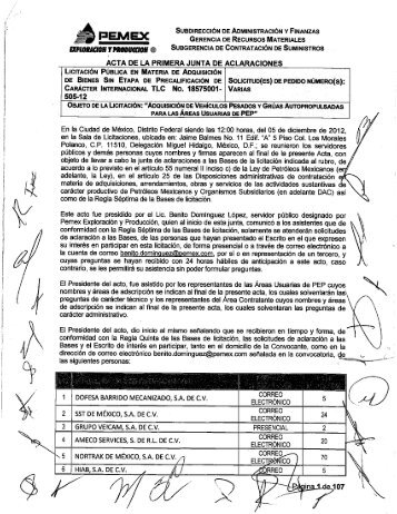 1ra Junta Aclaraciones 505-2012.pdf - Pemex Exploración y ...
