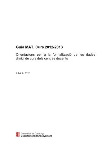 Guia MAT. Curs 2012-2013