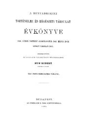 A Hunyadmegyei Történelmi és Régészeti Társulat Évkönyve I.