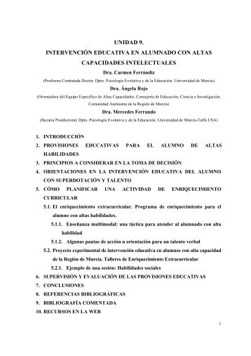 Intervención Educativa en Alumnado con Altas Capacidades ...