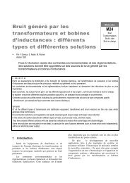 Bruit généré par les transformateurs et bobines d ... - matpost 2003