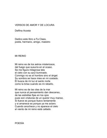 VERSOS DE AMOR Y DE LOCURA - Poemaria