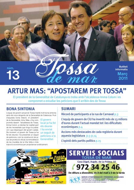ARTUR MAS: “APOSTAREM PER TOSSA” - Ajuntament de Tossa ...