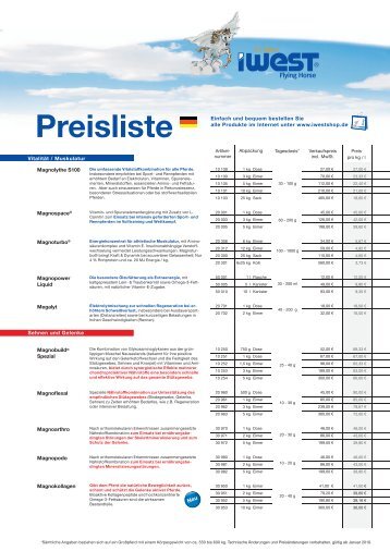 Preisliste (PDF) - iWEST