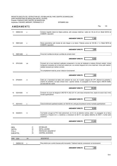 Amidaments (PDF) - Parc Científic de Barcelona