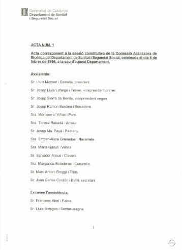 ACTA NÚM. 1 Acta corresponent a la sessió constitutiva de la ...