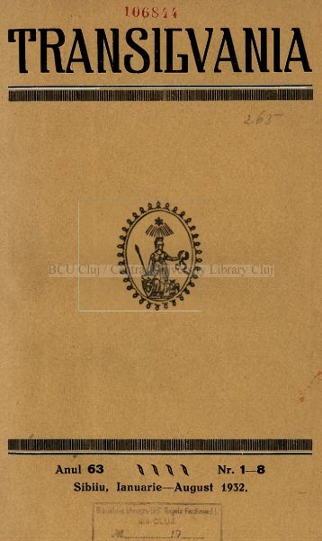 Anul 63 \ \ \ \ Nr. 1—8 Sibiiu, Ianuarie—August 1932.