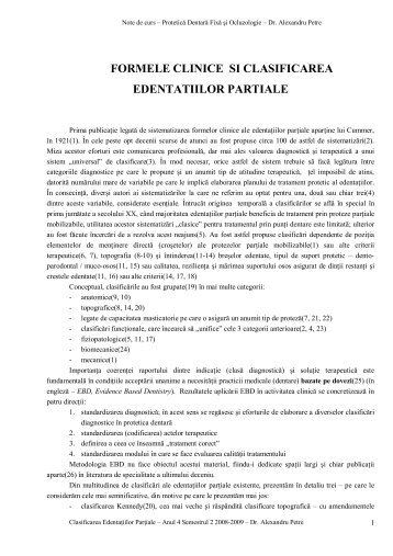 2. Clasificarea edentatiilor - Protetica Dentara