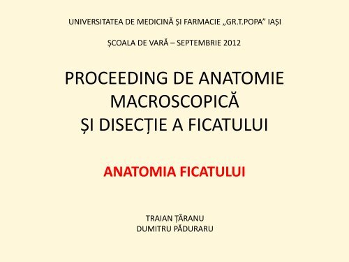 proceeding de anatomie macroscopica - Gr.T. Popa