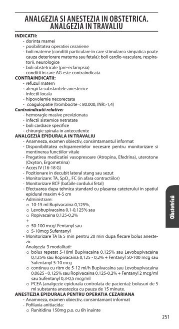 analgezia si anestezia in obstetrica. analgezia in travaliu - anestezie ...