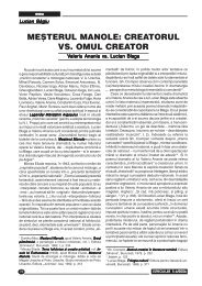 meªterul manole: creatorul vs. omul creator - Pro Saeculum
