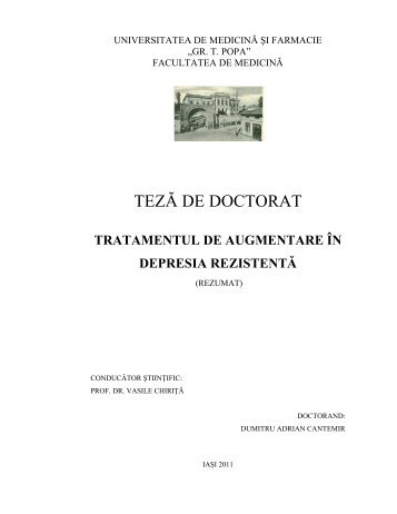 tratamentul de augmentare în depresia rezistentă - Gr.T. Popa