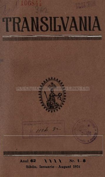 Anul 6 2 \ \ \ \ Nr. 1-8 Sibiiu, Ianuarie—August 1931