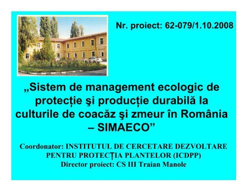Sistem de management ecologic de protectie si productie ... - CNMP