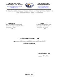Publicaţiile Facultăţii de Psihologie şi Asistenţă Socială - DIB ULIM