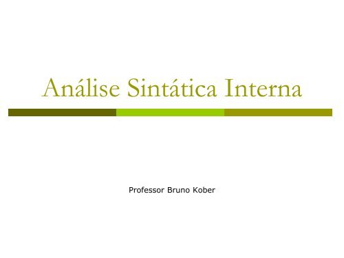 Análise Sintática Interna - Bom Jesus