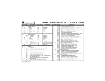 CONIFER DAMAGE AGENT AND CONDITION CODES