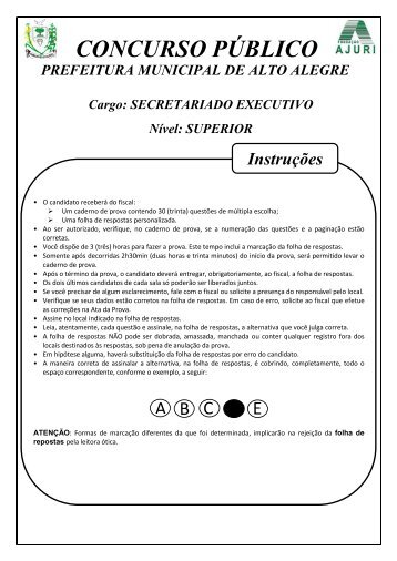 Prova Secretario Executivo - Superior