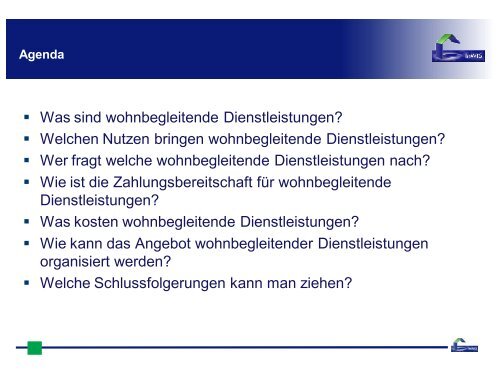 Kostenstrukturen wohnbegleitender Dienstleistungen - InWIS ...