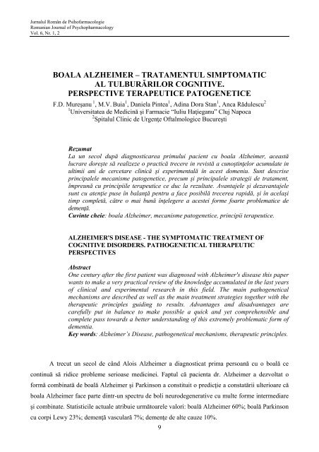 jurnalul român de psihofarmacologie romanian journal of ...