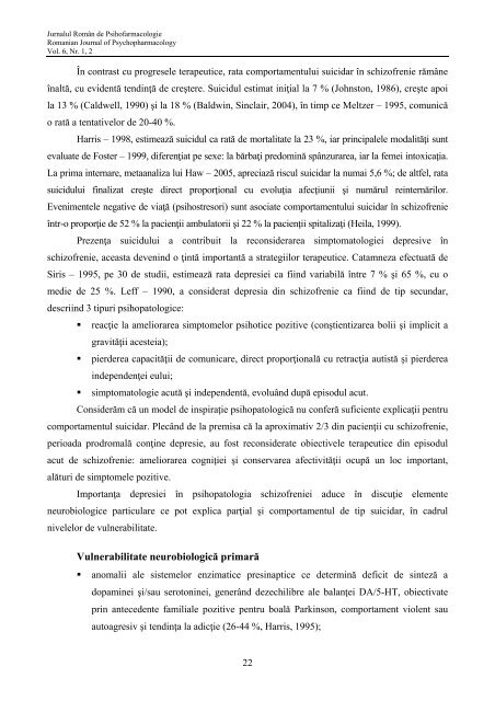 jurnalul român de psihofarmacologie romanian journal of ...
